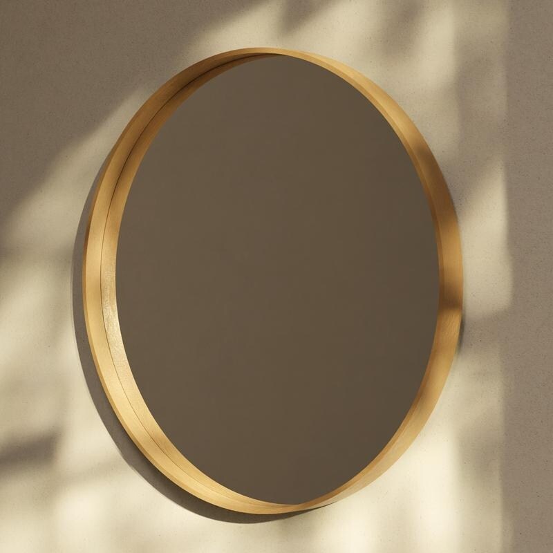 Miroir mural rond classique avec cadre en bois