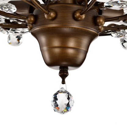 Plafonnier Holly à 4 lumières avec feuilles de cristal