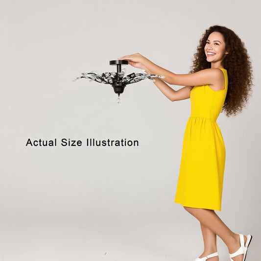 Plafonnier Holly à 4 lumières avec feuilles de cristal