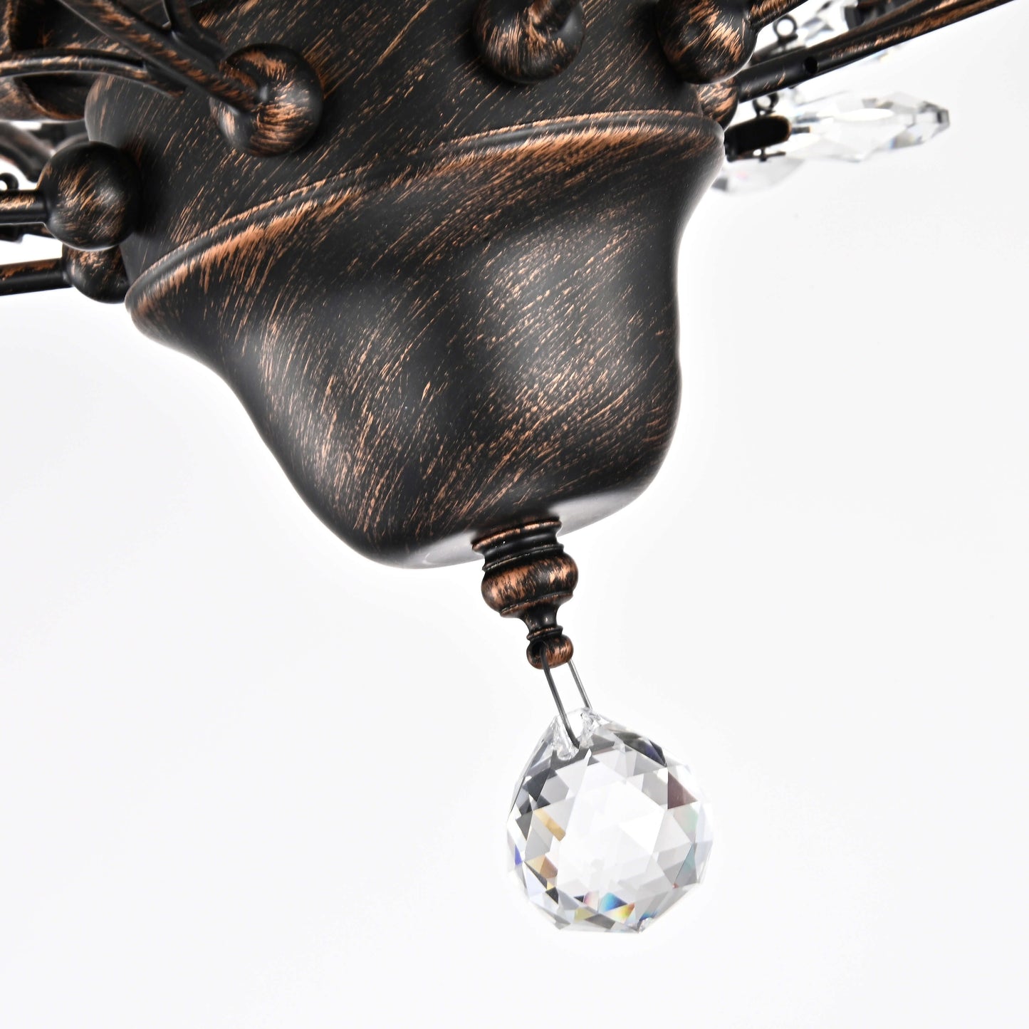 Plafonnier Holly à 4 lumières avec feuilles de cristal