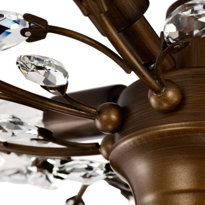 Plafonnier Holly à 4 lumières avec feuilles de cristal