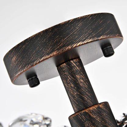 Plafonnier Holly à 4 lumières avec feuilles de cristal