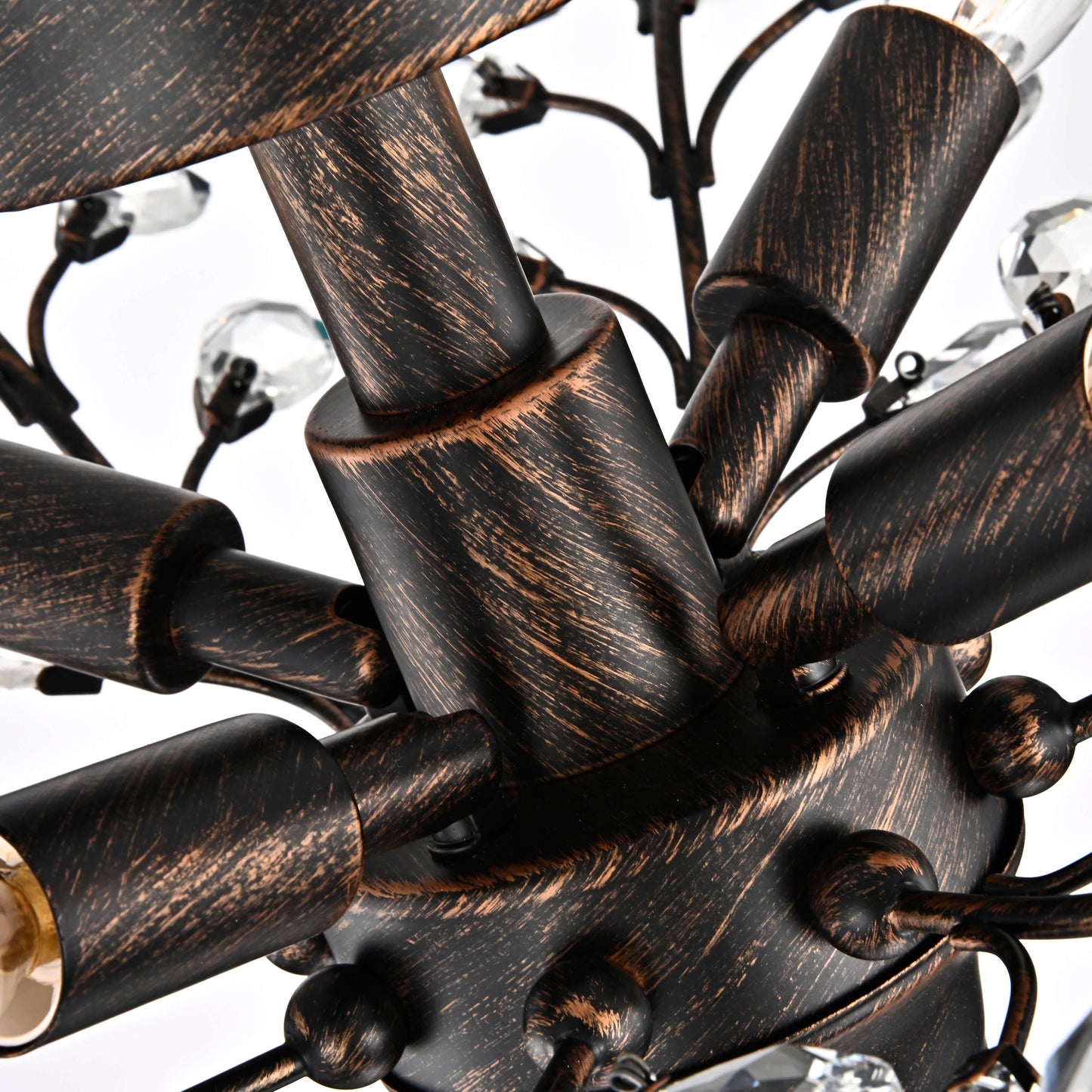 Plafonnier Holly à 4 lumières avec feuilles de cristal