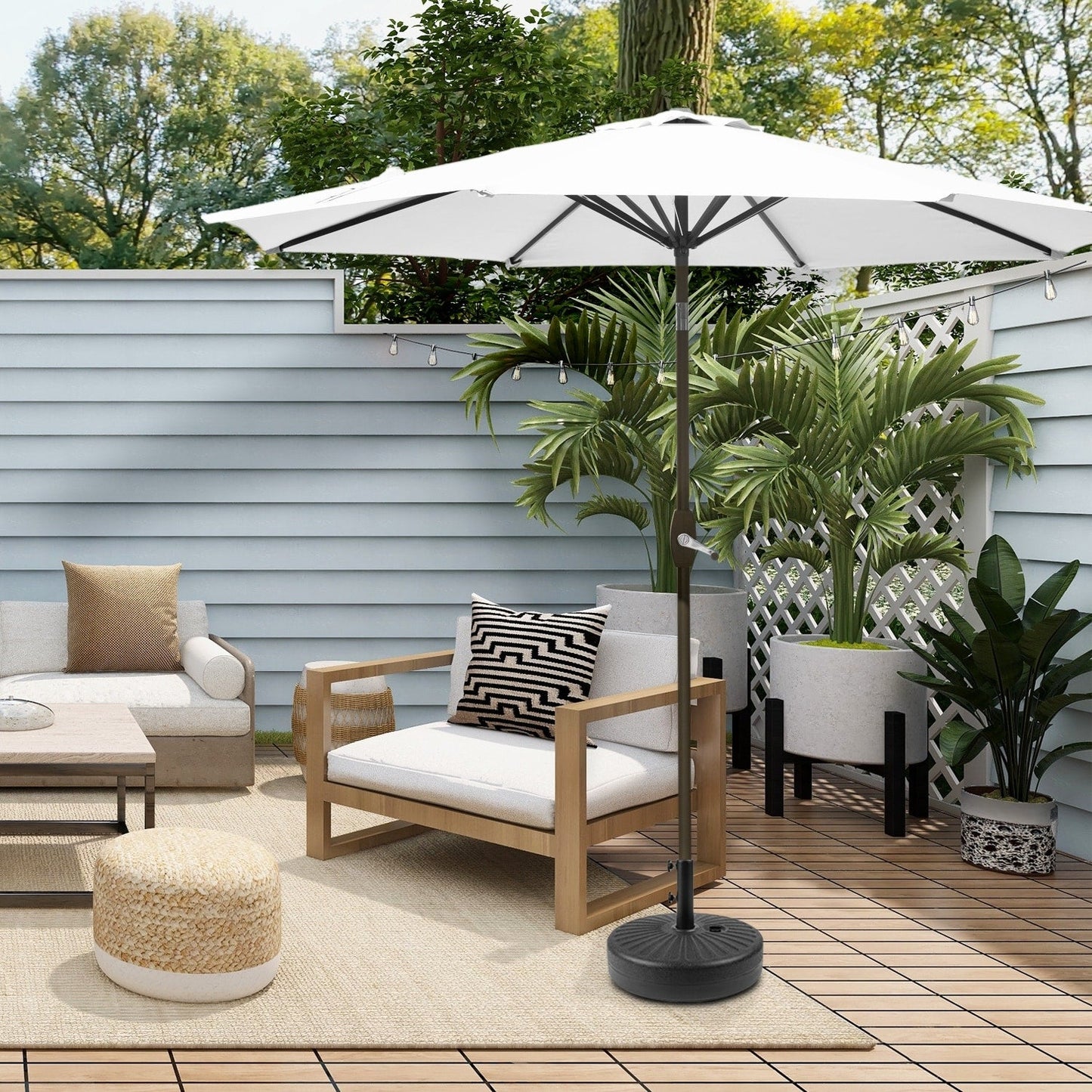 Parasol de patio Holme de 9 pieds et support de base
