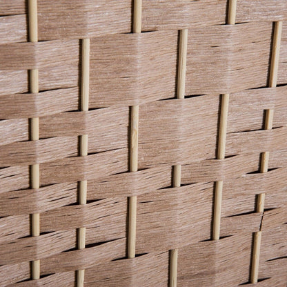 Paravent de séparation HomCom en osier tressé, six panneaux, 1,80 m de haut, bois blond naturel