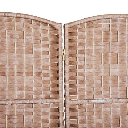 Paravent de séparation HomCom en osier tressé, six panneaux, 1,80 m de haut, bois blond naturel