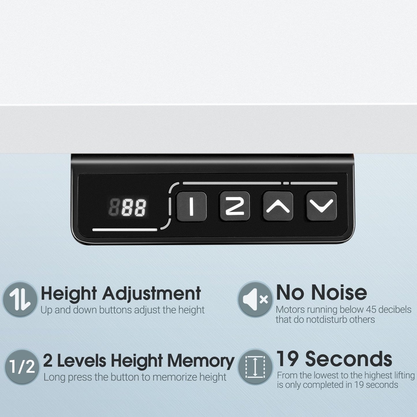 Bureau debout électrique réglable en hauteur Homall
