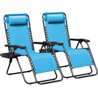 Lot de 2 chaises longues de jardin Homall Patio Zero Gravity avec coussins