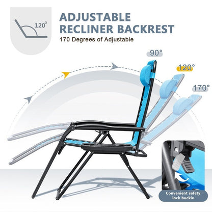 Lot de 2 chaises longues de jardin Homall Patio Zero Gravity avec coussins