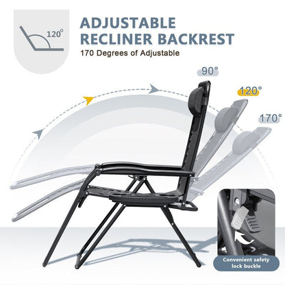 Lot de 2 chaises longues de jardin Homall Patio Zero Gravity avec coussins