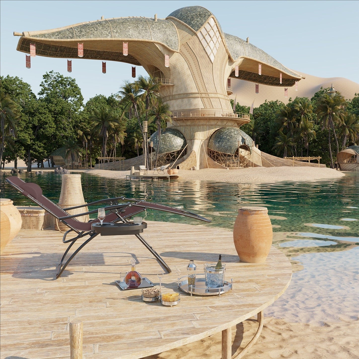 Lot de 2 chaises longues de jardin Homall Patio Zero Gravity avec coussins