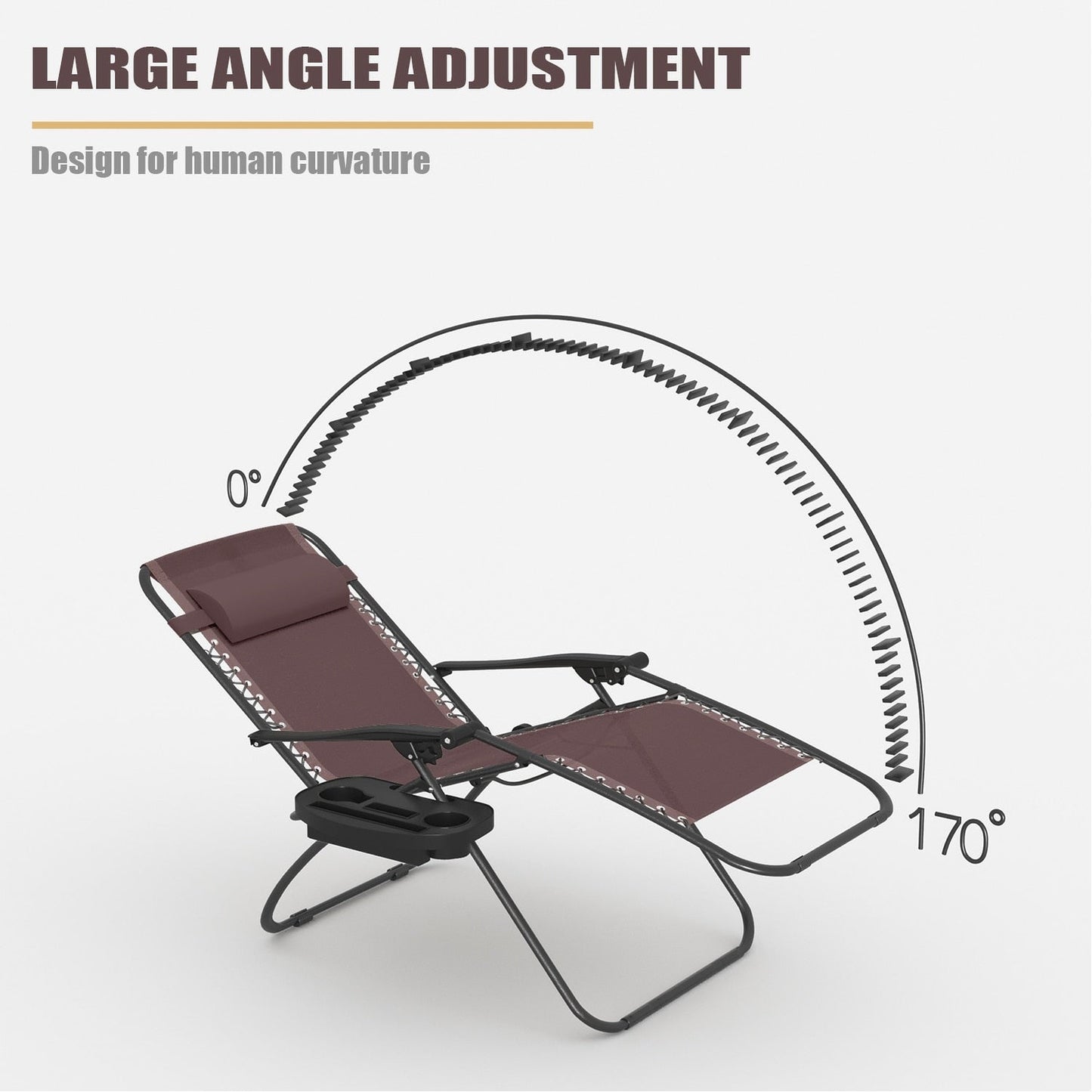 Lot de 2 chaises longues de jardin Homall Patio Zero Gravity avec coussins