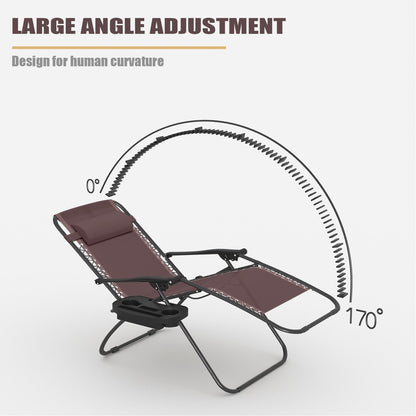 Lot de 2 chaises longues de jardin Homall Patio Zero Gravity avec coussins