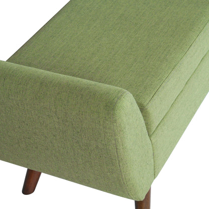 Banc de rangement moderne en sherpa avec pieds en bois HomePop