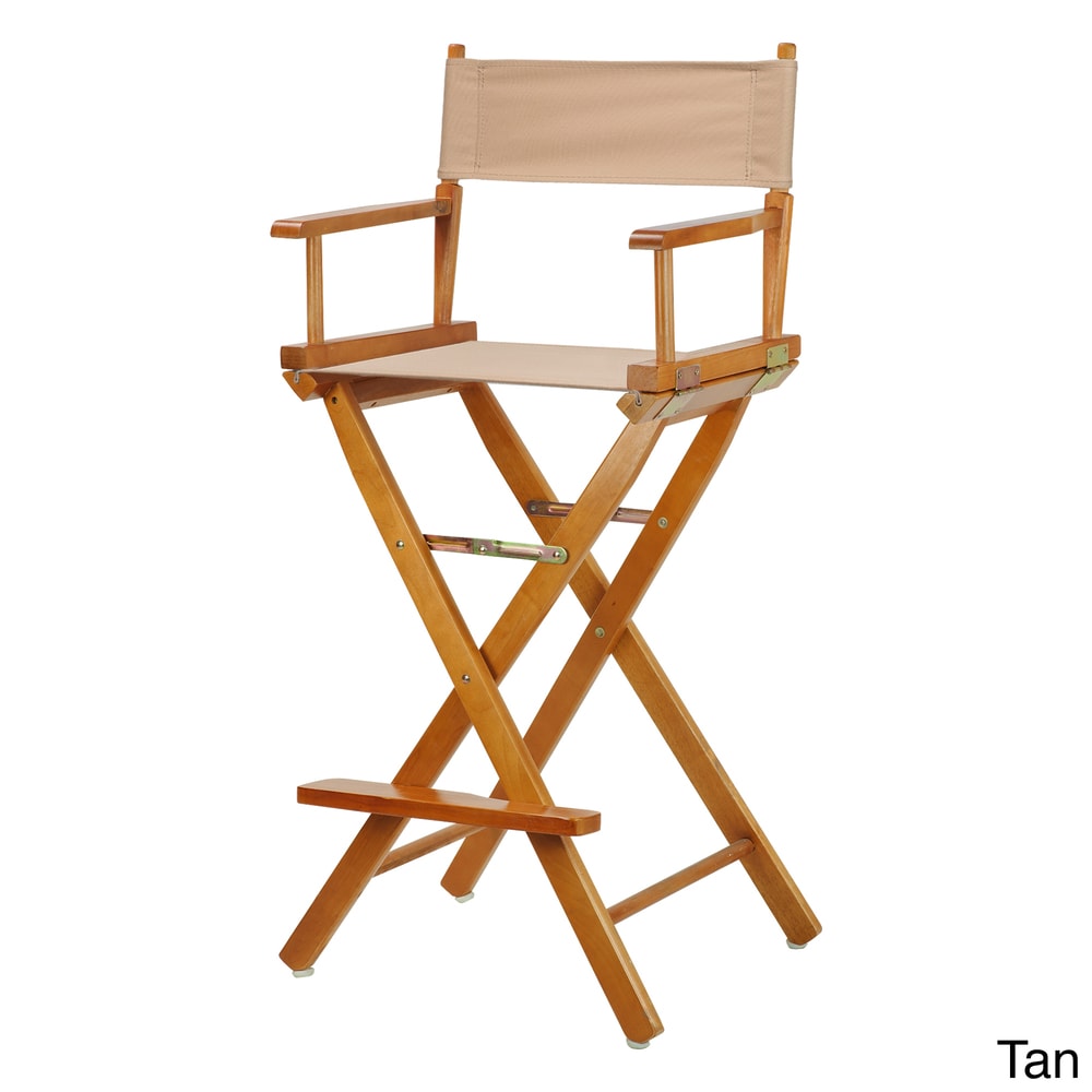 Chaise de réalisateur de 30 pouces avec cadre en chêne miel