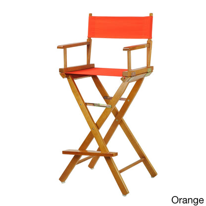 Chaise de réalisateur de 30 pouces avec cadre en chêne miel