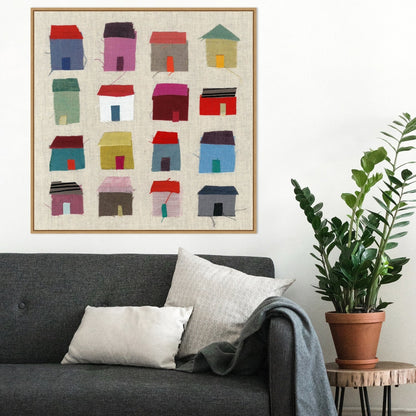 Impression sur toile encadrée « Maisons » de Jenny Frean – Sylvie Maple