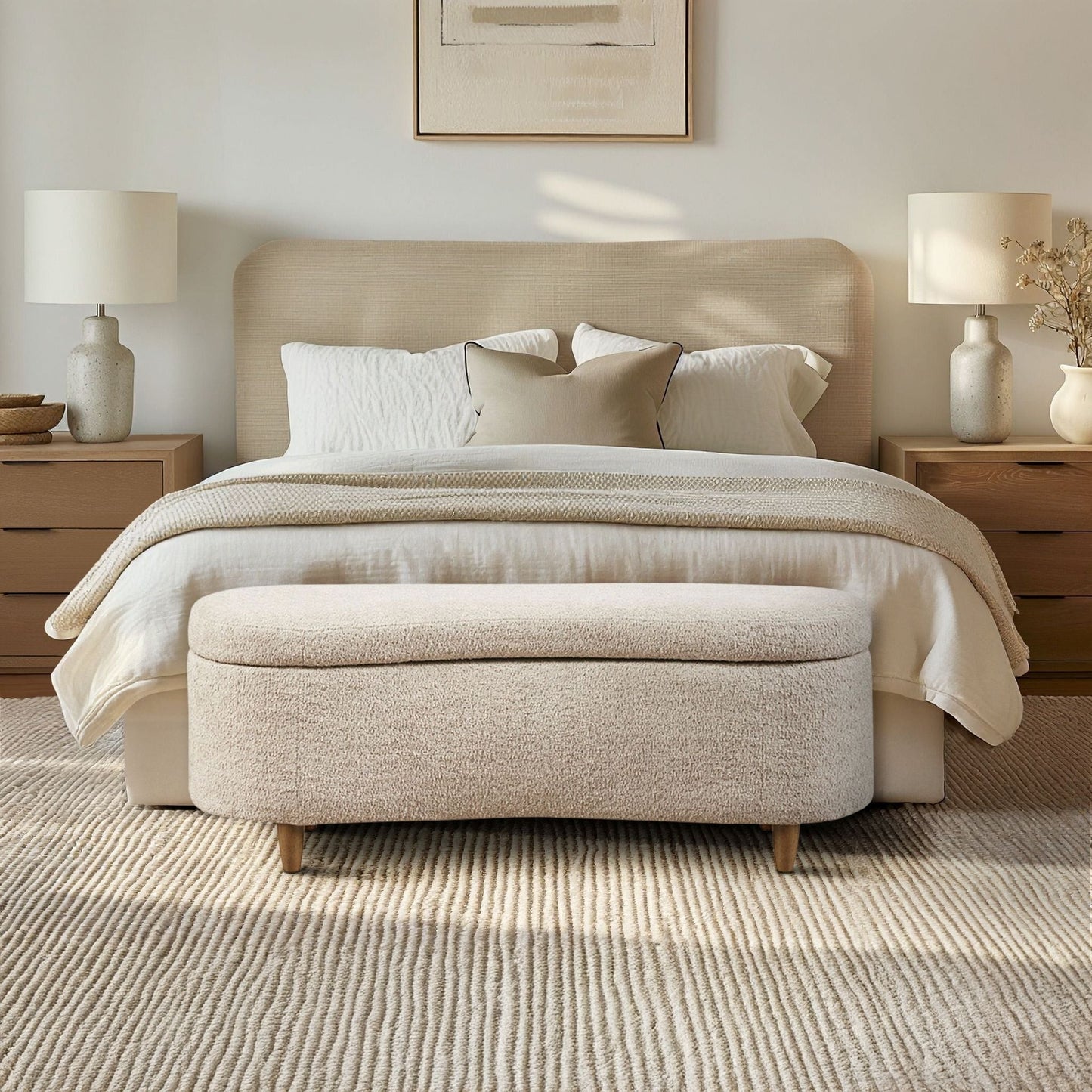 Banc d'appoint de rangement incurvé de style boucle INK IVY Bailey