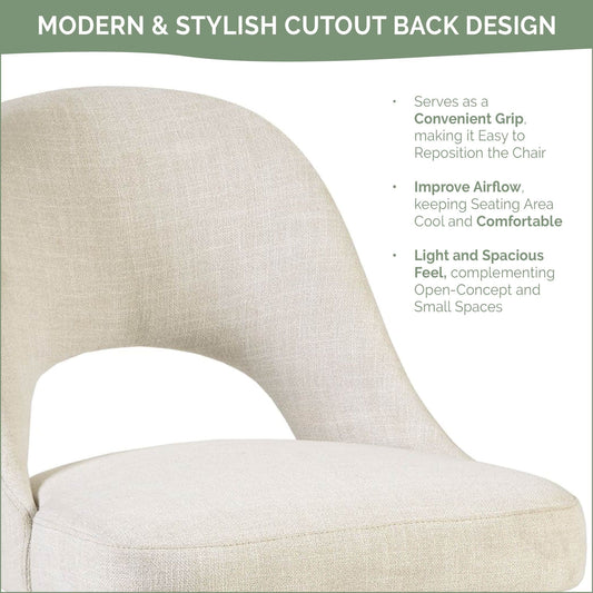 Chaises de salle à manger rembourrées INK IVY Nola avec dossier découpé (lot de 2)