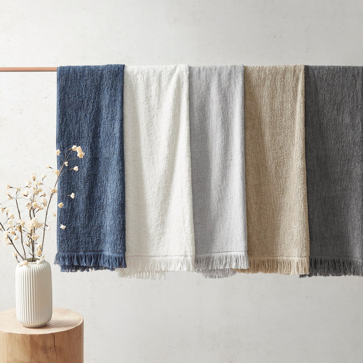 Ensemble de 6 serviettes en coton Atlas Dobby Slub INK+IVY