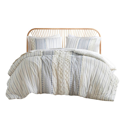 Parure de lit Imani en coton imprimé avec chenille INK+IVY