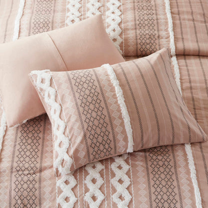 Parure de lit Imani en coton imprimé avec chenille INK+IVY