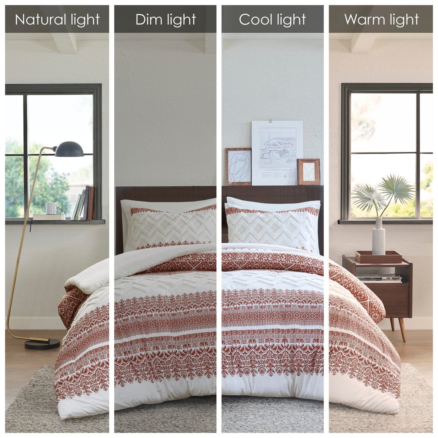 Parure de lit 3 pièces en coton avec capitonnage chenille INK+IVY Mila