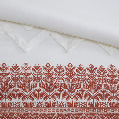 Parure de lit 3 pièces en coton avec capitonnage chenille INK+IVY Mila