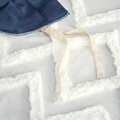 Parure de lit 3 pièces en coton avec capitonnage chenille INK+IVY Mila