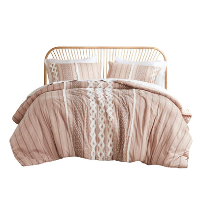 Parure de lit Imani en coton imprimé avec chenille INK+IVY