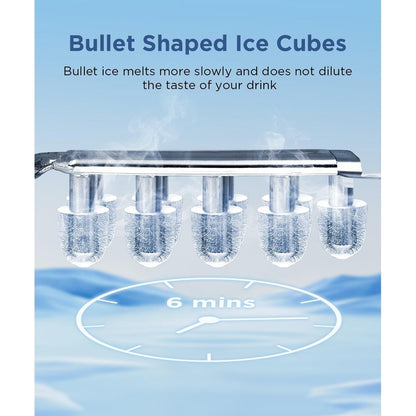 Machine à glaçons de comptoir, machine à glaçons portable avec poignée, machine à glaçons autonettoyante, pour la maison, le bureau et la cuisine