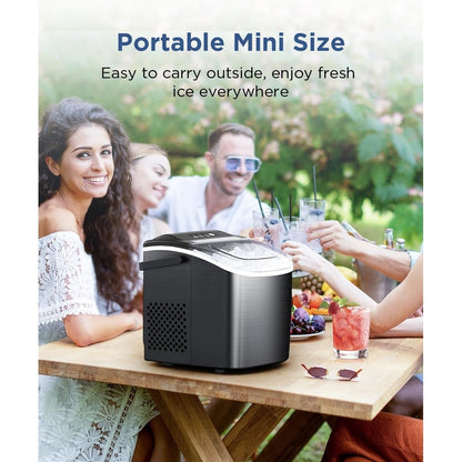 Machine à glaçons de comptoir, machine à glaçons portable avec poignée, machine à glaçons autonettoyante, pour la maison, le bureau et la cuisine