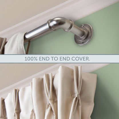 Tringle à rideau réglable en tube d'acier industriel InStyleDesign de 2,5 cm