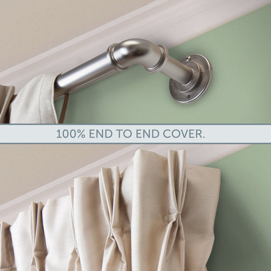 Tringle à rideau réglable en tube d'acier industriel InStyleDesign de 2,5 cm