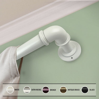 Tringle à rideau réglable en tube d'acier industriel InStyleDesign de 2,5 cm