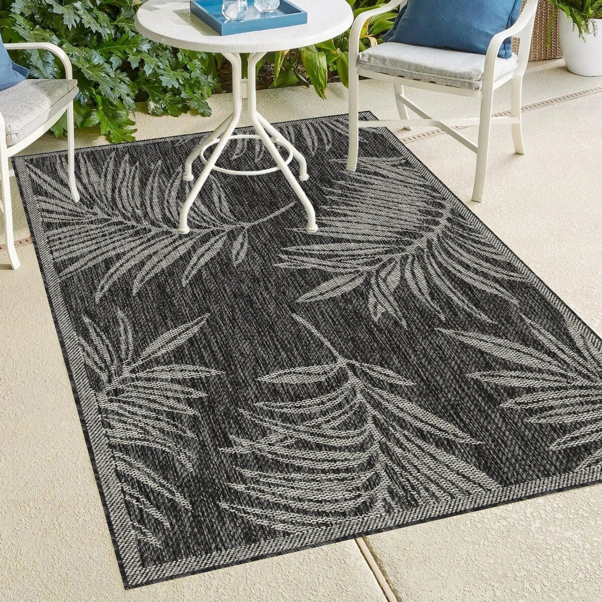 Tapis d'intérieur/extérieur / Passe-plat / Paillasson - Lavable en machine, résistant aux intempéries et aux UV - Imperméable - Liana