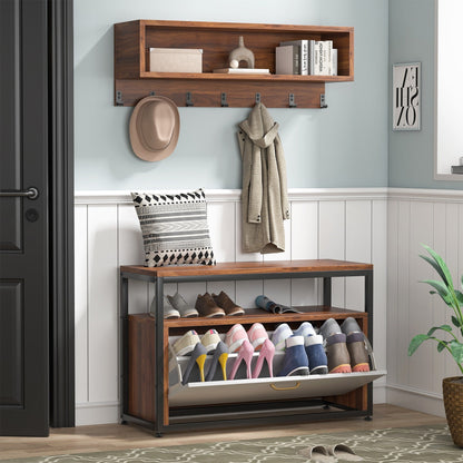 Ensemble de porte-manteaux et bancs à chaussures pour entrée, porte-manteaux et porte-chaussures industriel