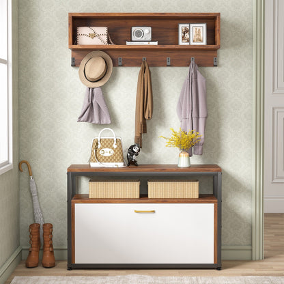 Ensemble de porte-manteaux et bancs à chaussures pour entrée, porte-manteaux et porte-chaussures industriel