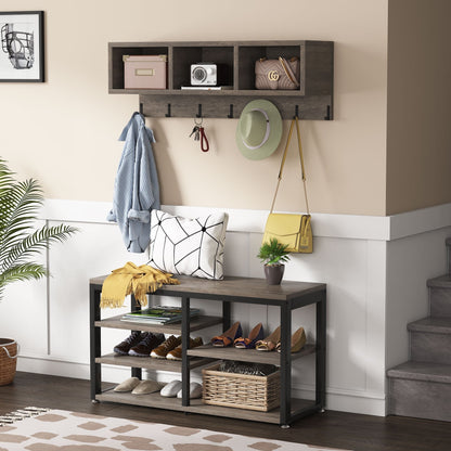 Ensemble de porte-manteaux et bancs à chaussures pour entrée, porte-manteaux et porte-chaussures industriel