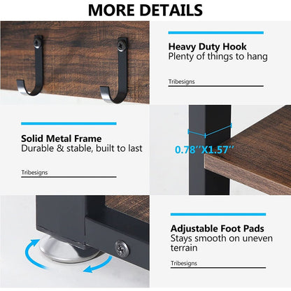 Ensemble de porte-manteaux et bancs à chaussures pour entrée, porte-manteaux et porte-chaussures industriel