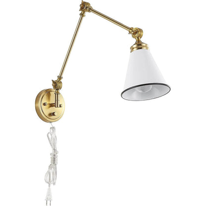 Applique murale industrielle à bras pivotant WINGBO avec abat-jour en métal, paquet de 2...