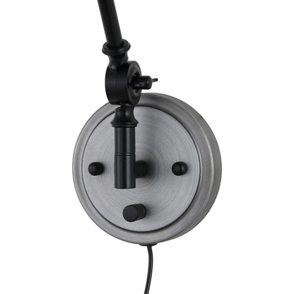 Applique murale industrielle à bras pivotant WINGBO avec abat-jour en métal, paquet de 2...