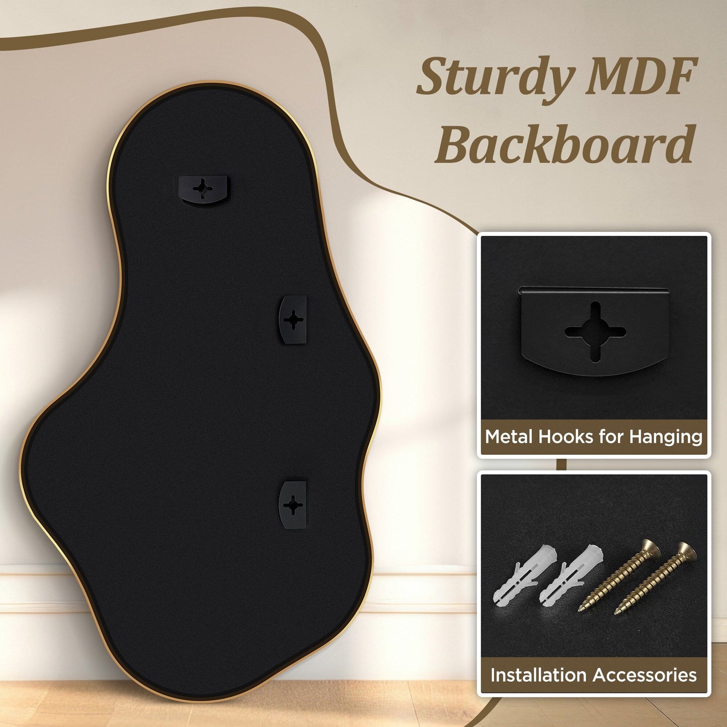 Miroir mural irrégulier Miroir mural décoratif asymétrique