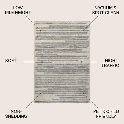 JONATHAN Y Tapis moderne à rayures berbères Aksil