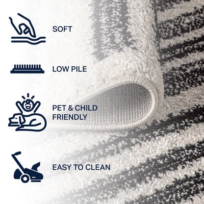 JONATHAN Y Tapis moderne à rayures berbères Aksil