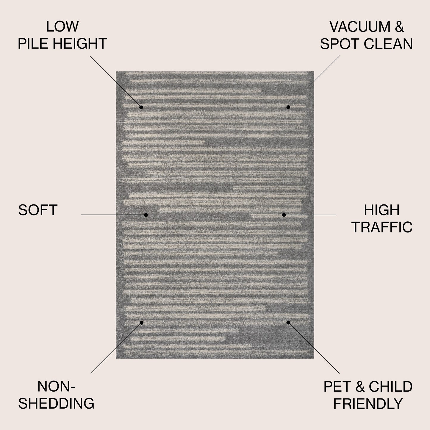 JONATHAN Y Tapis moderne à rayures berbères Aksil
