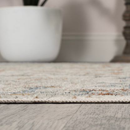 Tapis JONATHAN Y Brandy Bohemian Medallion à poils courts, lavable en machine, couleur crème/terre.