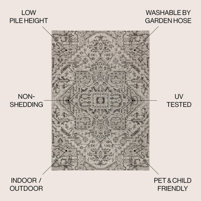 Tapis d'intérieur/extérieur JONATHAN Y Charleston Medallion