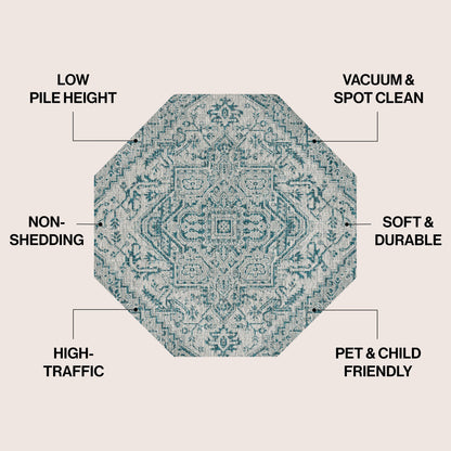 Tapis d'intérieur/extérieur JONATHAN Y Charleston Medallion