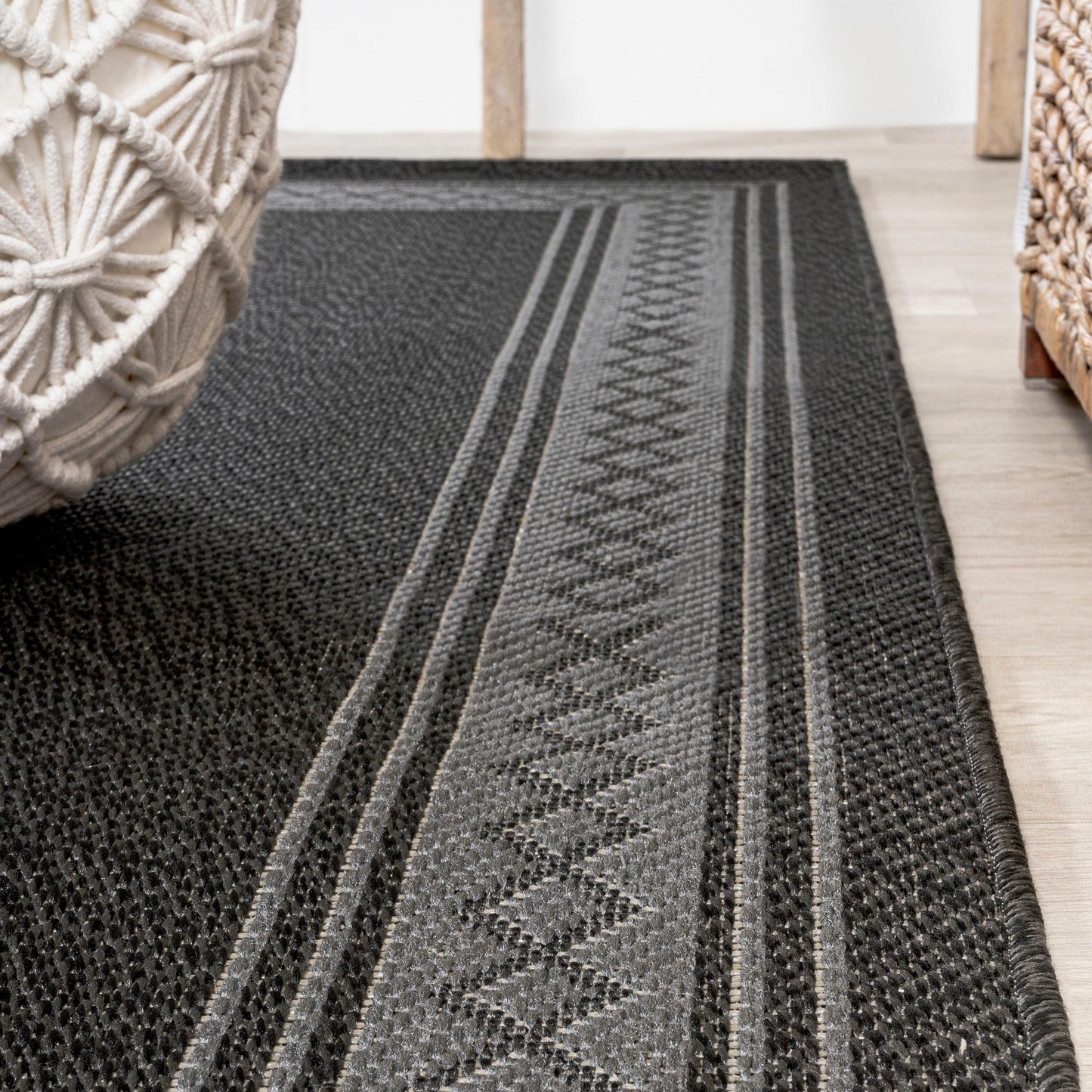 Tapis d'intérieur/extérieur JONATHAN Y Havana Classic à bordure losanges